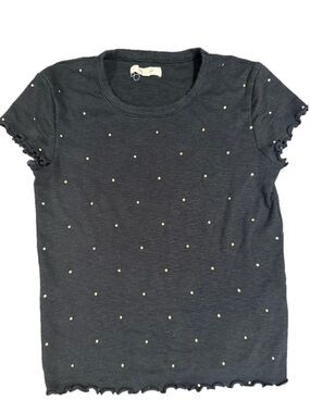 Madewell Black Tee with Gold Accent